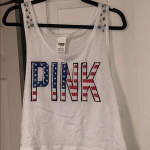 PINK American flag crop top 🇺🇸
